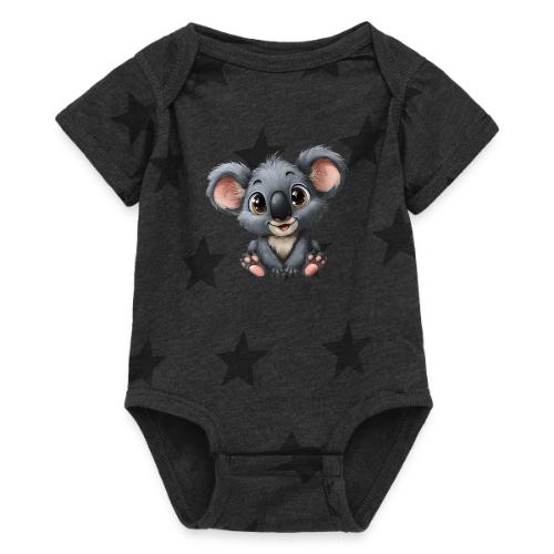 Joyful Cartoon Baby Koala with Big Eyes - Baby 5 Star Print One Piece
