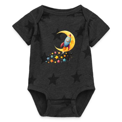 Rocket Trail of Stars - Baby 5 Star Print One Piece