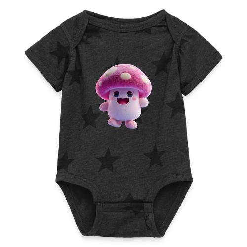 Mushroom: Purple Forest Friend - Baby 5 Star Print One Piece