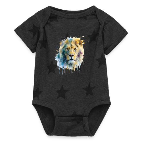 Splash-Art Lion Face - Baby 5 Star Print One Piece
