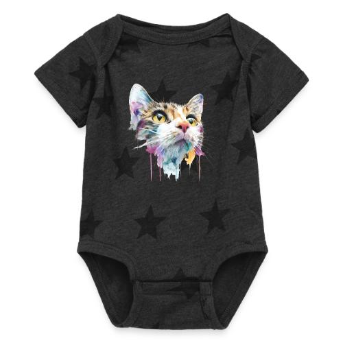 Chromatic Cat Splash - Baby 5 Star Print One Piece