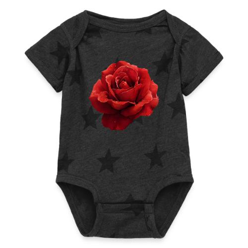 Rose: Crimson Dew Bloom - Baby 5 Star Print One Piece