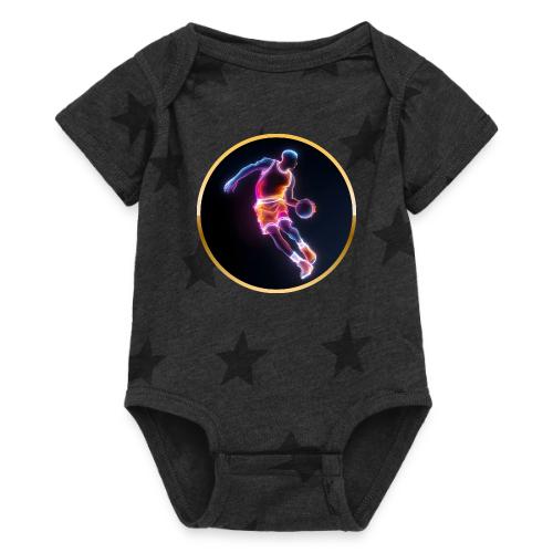 Neon Basketball Player - Baby 5 Star Print One Piece