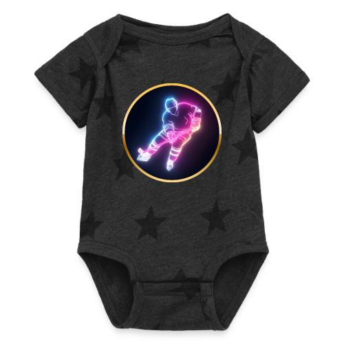 Hockey: Neon Ice Striker - Baby 5 Star Print One Piece