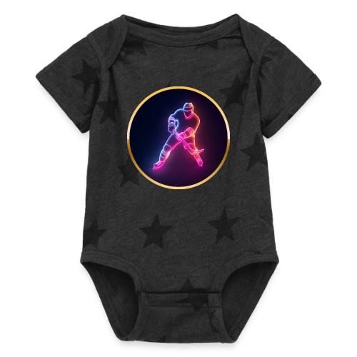 Hockey: Neon Ice Strike - Baby 5 Star Print One Piece