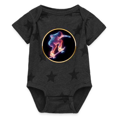 Skateboarding: Neon Skate Orbit - Baby 5 Star Print One Piece