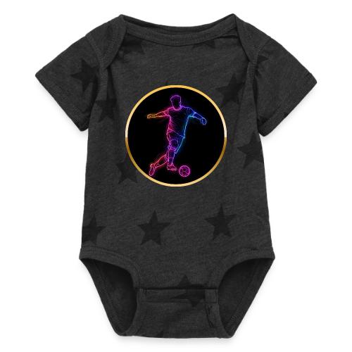 Neon Soccer Flow - Baby 5 Star Print One Piece