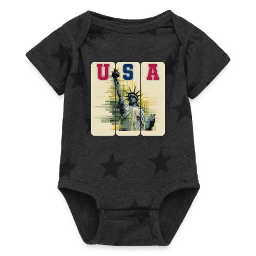 Art illustration of the Statue of Liberty - Baby 5 Star Print One Piece