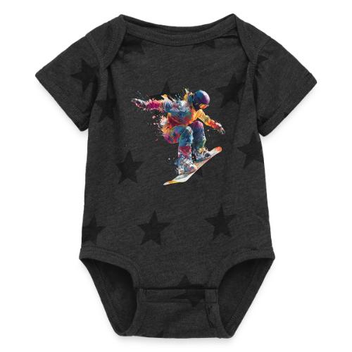 Snowboarding: Frozen Flight - Baby 5 Star Print One Piece