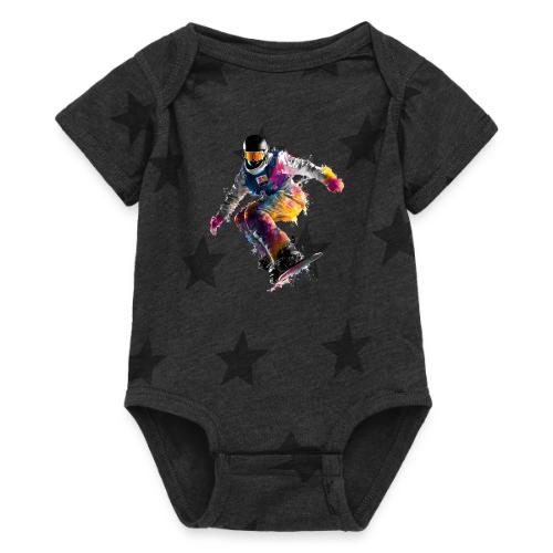 Snowboarding: Frozen Palette - Baby 5 Star Print One Piece