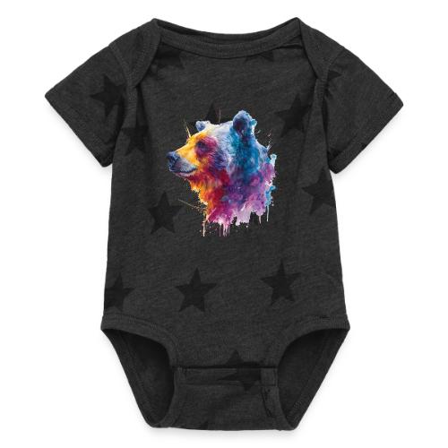 Watercolor Bear Portrait - Baby 5 Star Print One Piece