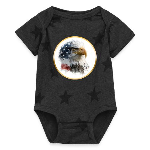 USA: Patriot Wing Emblem - Baby 5 Star Print One Piece