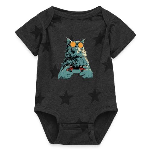 Cat: Fluff Mode On - Baby 5 Star Print One Piece
