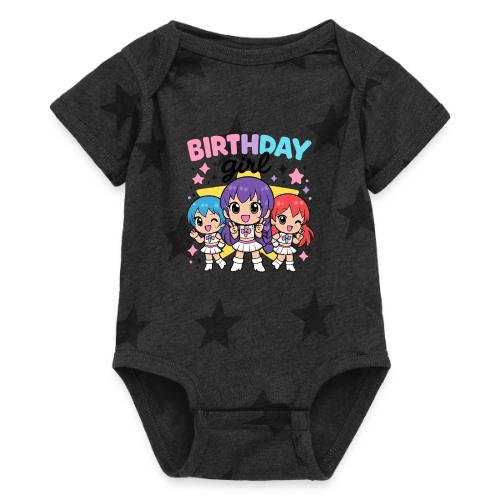 Cute Chibi Birthday Idol Girls - Baby 5 Star Print One Piece