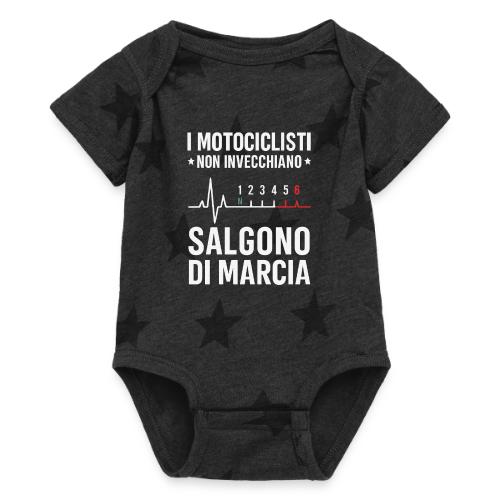 Motorcyclists Never Age Heartbeat Design - Baby 5 Star Print One Piece