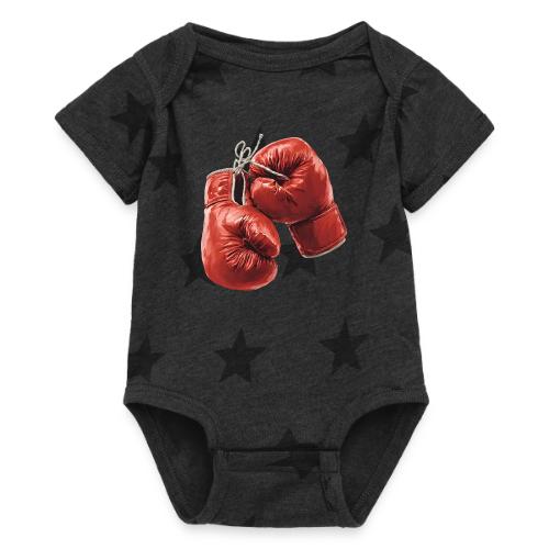 Boxing: Hanging Gloves Icon - Baby 5 Star Print One Piece
