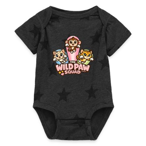 Wild Paw Squad Cute Animal Friends - Baby 5 Star Print One Piece