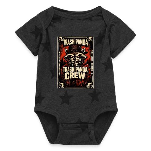 Midnight Forager Raccoon Mushroom Hunter - Baby 5 Star Print One Piece