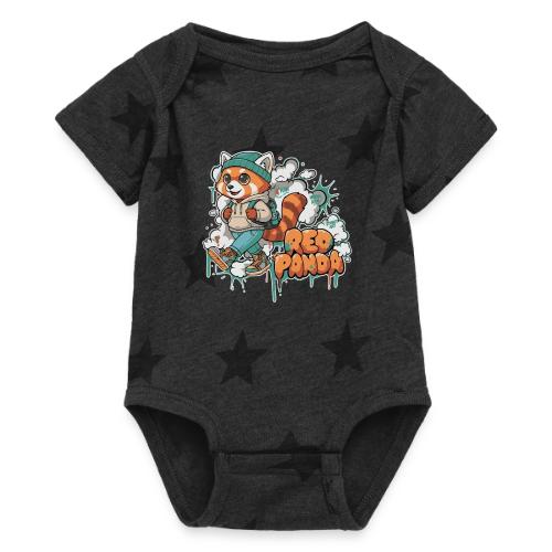 Red Panda Street Graffiti Vibes - Baby 5 Star Print One Piece