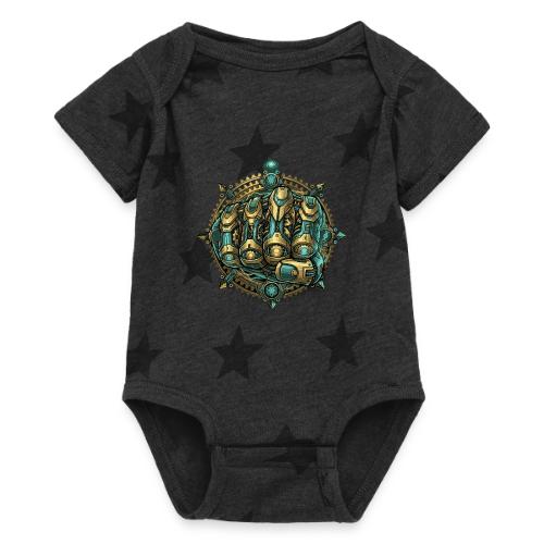 Cyberpunk Power Robot Hand - Baby 5 Star Print One Piece