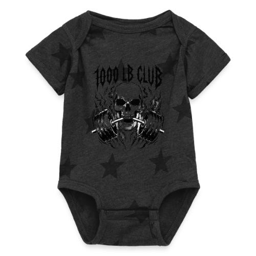1000 LB Club Skull Barbell Powerlif - Baby 5 Star Print One Piece