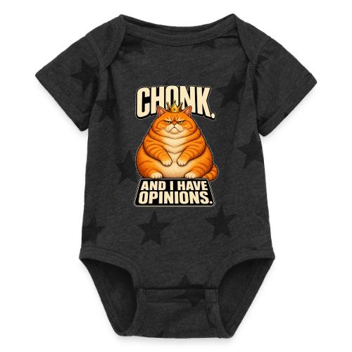 Chonk King Cat - Opinionated Kitty - Baby 5 Star Print One Piece