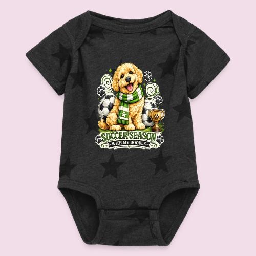 Soccer Season With My Doodle Goldendoodle Dog - Baby 5 Star Print One Piece