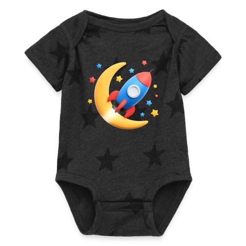 Rocket to the Crescent Moon - Baby 5 Star Print One Piece