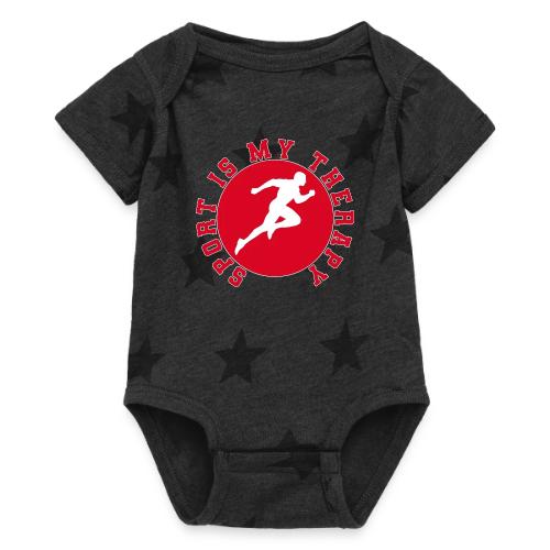 Sport Is My Therapy – Running Motivation Badge - Baby 5 Star Print One Piece