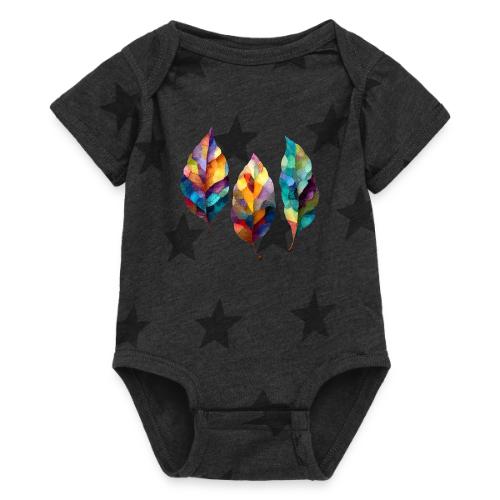 Art: Colorful Leaf Harmony - Baby 5 Star Print One Piece