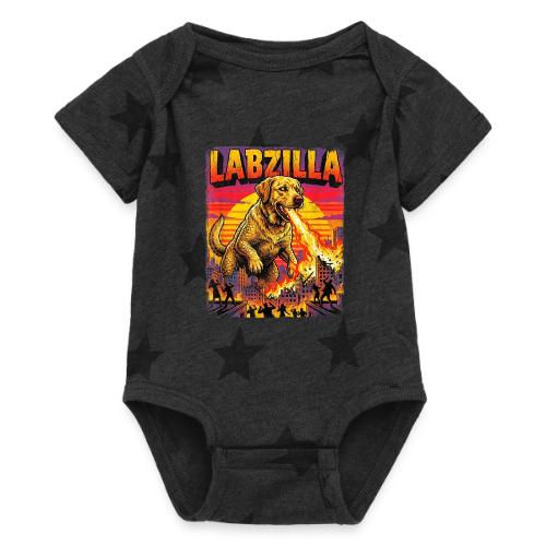 Labzilla Giant Yellow Labrador Monster Tee - Baby 5 Star Print One Piece