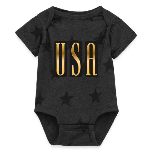 USA Gold Monolith - Baby 5 Star Print One Piece