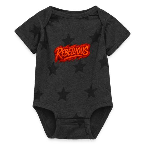 Rebellious Graffiti Neon Orange Streetwear T-Shirt - Baby 5 Star Print One Piece