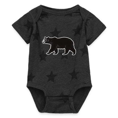 Midnight Black Bear - Baby 5 Star Print One Piece