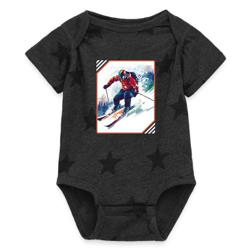 Skiing is Life - Baby 5 Star Print One Piece