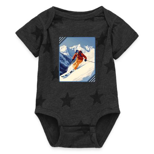 Mountain Skiing Vibes - Baby 5 Star Print One Piece