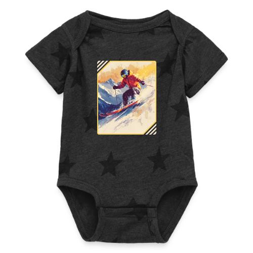 Skiing Through Snow Dreams - Baby 5 Star Print One Piece