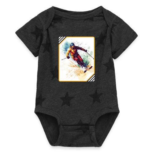 Winter Skiing Escape - Baby 5 Star Print One Piece