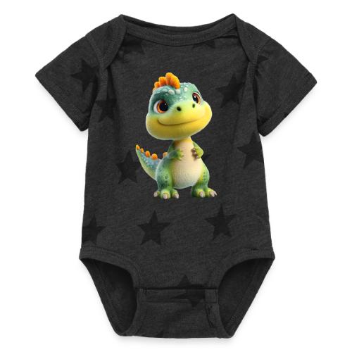 Playful 3D Baby Dinosaur - Baby 5 Star Print One Piece