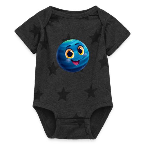 Smiling Blue Planet - Baby 5 Star Print One Piece
