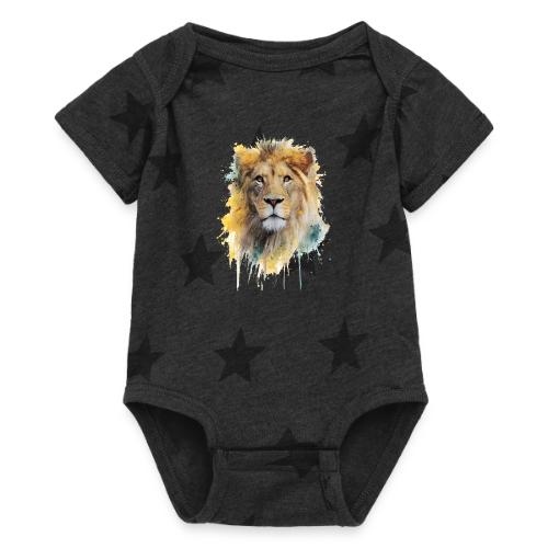 Watercolor Lion Portrait - Baby 5 Star Print One Piece