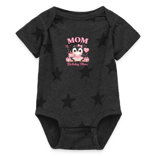 Cute Penguin Birthday Mom Kawaii Cake Balloon Gift - Baby 5 Star Print One Piece