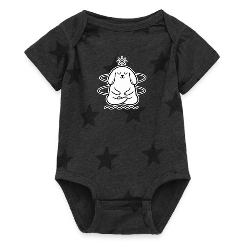 Cute Meditating Bunny Zen Yoga Animal - Baby 5 Star Print One Piece