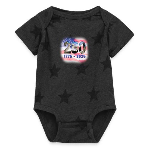 1776 - 2026 | 250 Years USA - Baby 5 Star Print One Piece