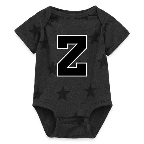 Varsity Letter Z Athletic Font Design - Baby 5 Star Print One Piece