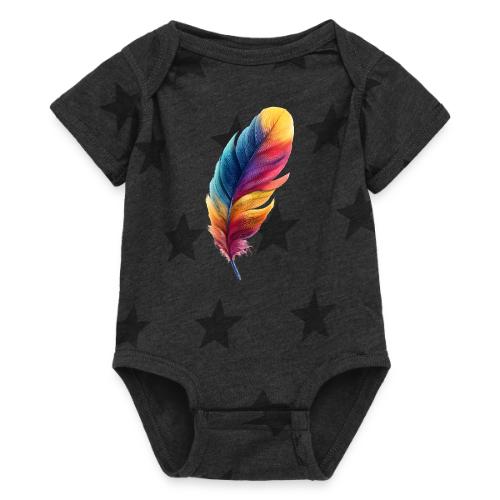 Rainbow Flight Feather - Baby 5 Star Print One Piece