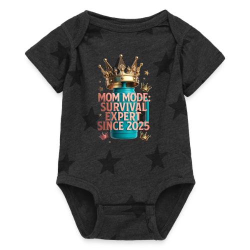 Mom Mode Survival Expert Tee - Baby 5 Star Print One Piece
