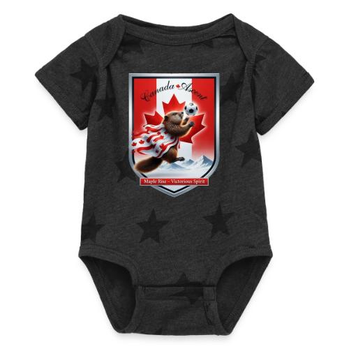 Canada Beaver Ascent T-Shirt, Canadian Pride Gift - Baby 5 Star Print One Piece