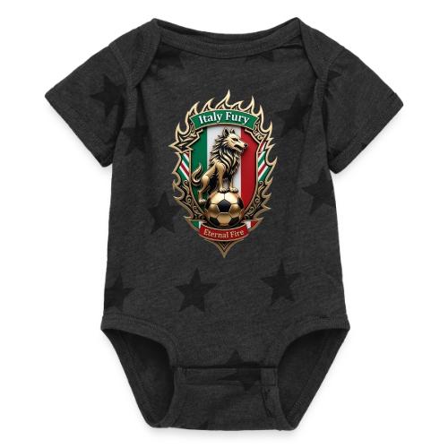 Italy Wolf Fury T-Shirt, Italian Flag Pride Gift - Baby 5 Star Print One Piece