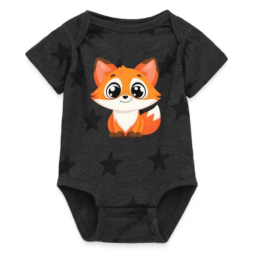 Adorable Cartoon Fox with Big Innocent Eyes - Baby 5 Star Print One Piece